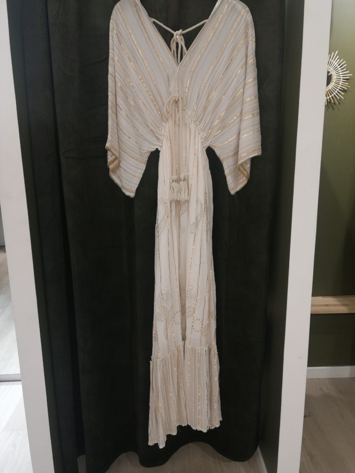 robe longue   blanc/doré   80