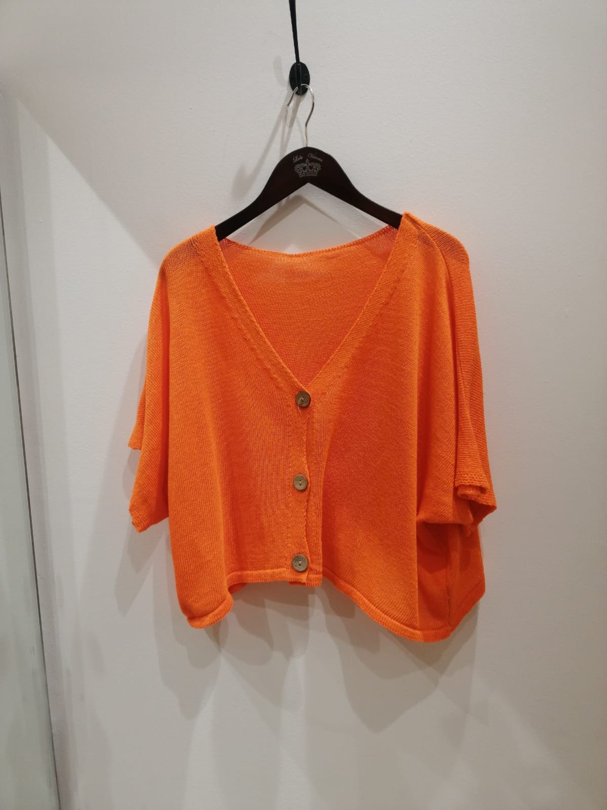 gilet manche courte à boutons  orange  30